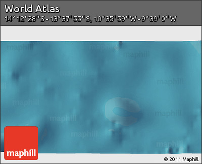 Satellite 3D Map of the Area around 13° 55' 11" S, 10° 7' 30" W