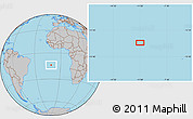 Gray Location Map of the area around 13° 55' 11" S, 10° 58' 29" W