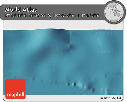 Satellite 3D Map of the Area around 13° 55' 11" S, 111° 25' 30" E