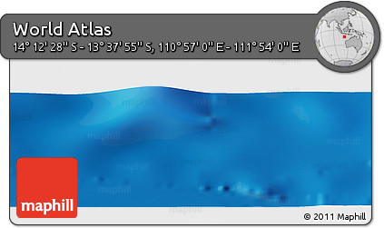 Physical Panoramic Map of the Area around 13° 55' 11" S, 111° 25' 30" E