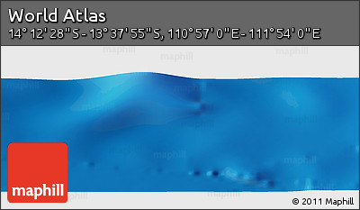 Physical Panoramic Map of the Area around 13° 55' 11" S, 111° 25' 30" E