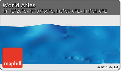 Physical Panoramic Map of the Area around 13° 55' 11" S, 111° 25' 30" E