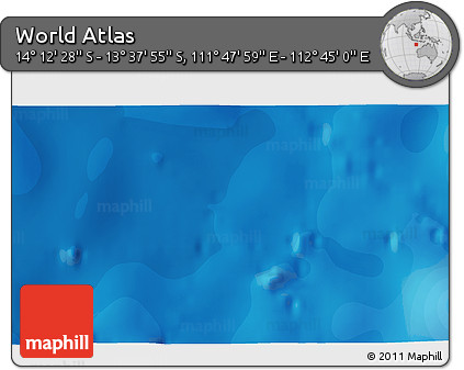 Political 3D Map of the Area around 13° 55' 11" S, 112° 16' 30" E