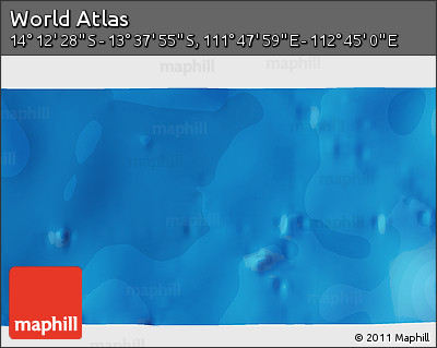Political 3D Map of the Area around 13° 55' 11" S, 112° 16' 30" E