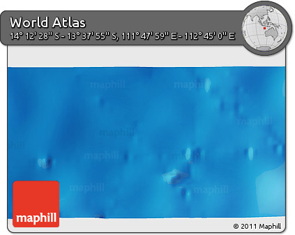 Shaded Relief 3D Map of the Area around 13° 55' 11" S, 112° 16' 30" E