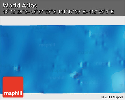 Shaded Relief 3D Map of the Area around 13° 55' 11" S, 112° 16' 30" E