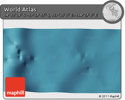 Satellite 3D Map of the Area around 13° 55' 11" S, 113° 58' 29" E