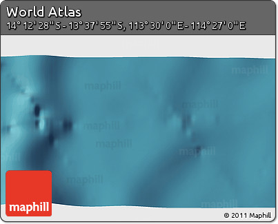 Satellite 3D Map of the Area around 13° 55' 11" S, 113° 58' 29" E