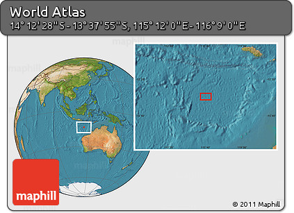 Satellite Location Map of the Area around 13° 55' 11" S, 115° 40' 30" E