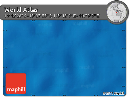 Physical Map of the Area around 13° 55' 11" S, 115° 40' 30" E