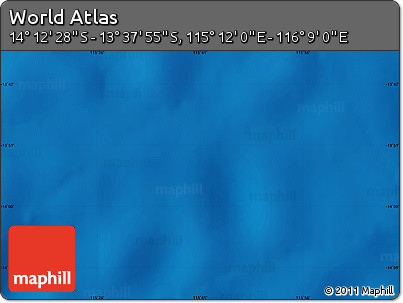 Physical Map of the Area around 13° 55' 11" S, 115° 40' 30" E