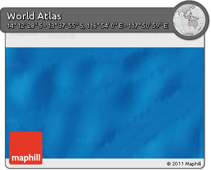 Physical 3D Map of the Area around 13° 55' 11" S, 117° 22' 30" E