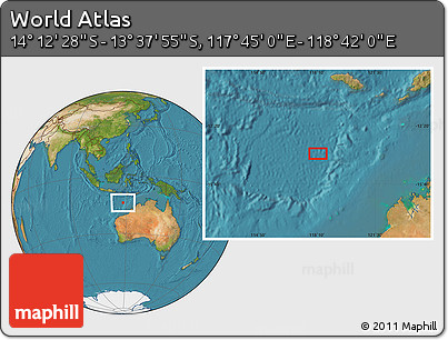 Satellite Location Map of the Area around 13° 55' 11" S, 118° 13' 29" E