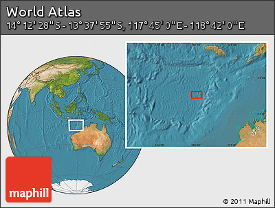 Satellite Location Map of the Area around 13° 55' 11" S, 118° 13' 29" E