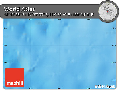 Shaded Relief Map of the Area around 13° 55' 11" S, 119° 55' 30" E