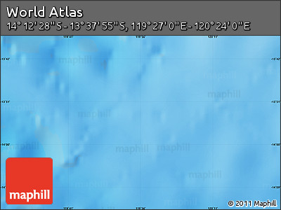 Shaded Relief Map of the Area around 13° 55' 11" S, 119° 55' 30" E