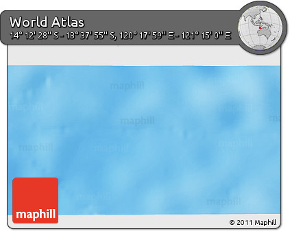 Physical 3D Map of the Area around 13° 55' 11" S, 120° 46' 30" E