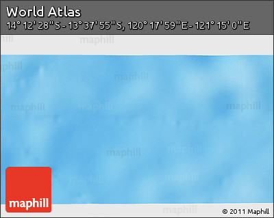 Physical 3D Map of the Area around 13° 55' 11" S, 120° 46' 30" E