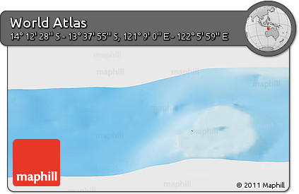 Physical Panoramic Map of the Area around 13° 55' 11" S, 121° 37' 30" E