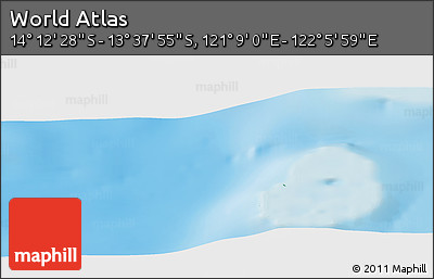 Physical Panoramic Map of the Area around 13° 55' 11" S, 121° 37' 30" E