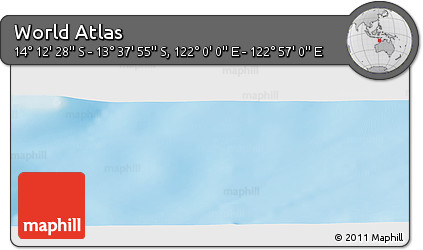 Physical Panoramic Map of the Area around 13° 55' 11" S, 122° 28' 29" E