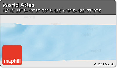 Physical Panoramic Map of the Area around 13° 55' 11" S, 122° 28' 29" E