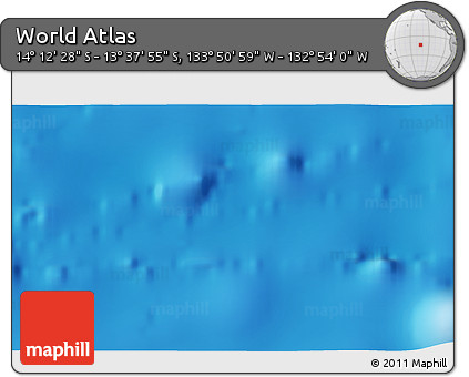 Physical 3D Map of the Area around 13° 55' 11" S, 133° 22' 30" W