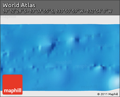 Physical 3D Map of the Area around 13° 55' 11" S, 133° 22' 30" W