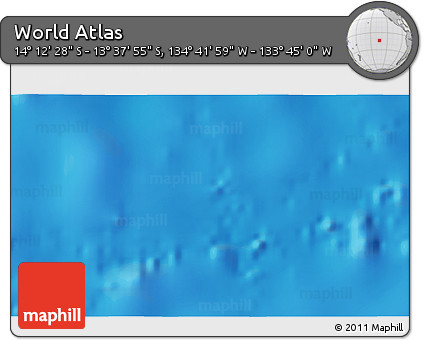 Physical 3D Map of the Area around 13° 55' 11" S, 134° 13' 29" W