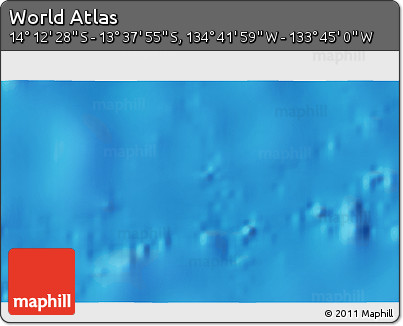 Physical 3D Map of the Area around 13° 55' 11" S, 134° 13' 29" W