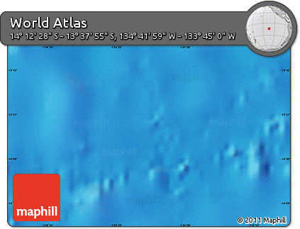 Physical Map of the Area around 13° 55' 11" S, 134° 13' 29" W