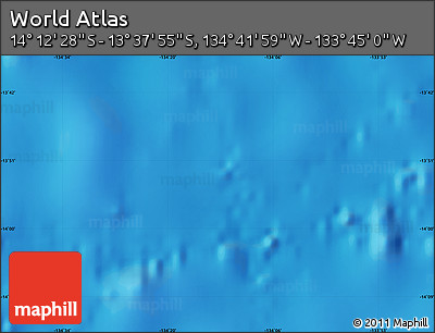 Physical Map of the Area around 13° 55' 11" S, 134° 13' 29" W