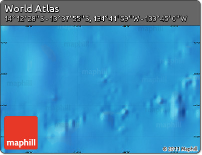 Physical Map of the Area around 13° 55' 11" S, 134° 13' 29" W