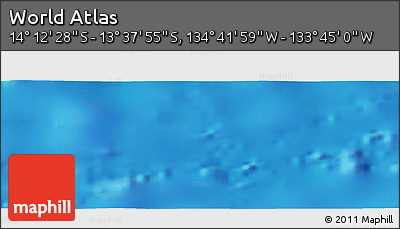 Physical Panoramic Map of the Area around 13° 55' 11" S, 134° 13' 29" W