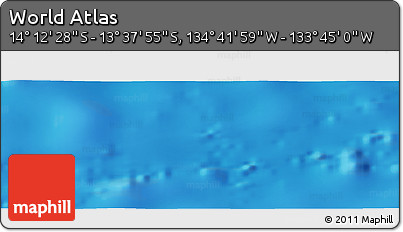 Physical Panoramic Map of the Area around 13° 55' 11" S, 134° 13' 29" W