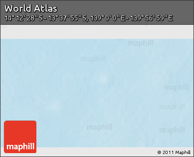 Physical 3D Map of the Area around 13° 55' 11" S, 139° 28' 29" E