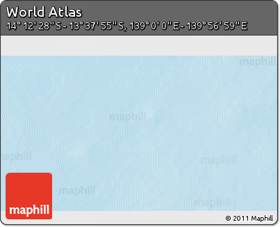 Physical 3D Map of the Area around 13° 55' 11" S, 139° 28' 29" E