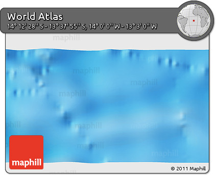 Physical 3D Map of the Area around 13° 55' 11" S, 13° 31' 30" W