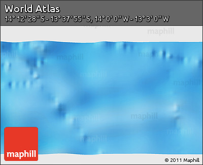 Physical 3D Map of the Area around 13° 55' 11" S, 13° 31' 30" W