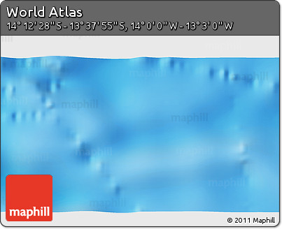 Physical 3D Map of the Area around 13° 55' 11" S, 13° 31' 30" W