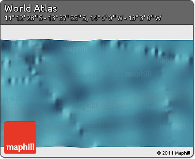 Satellite 3D Map of the Area around 13° 55' 11" S, 13° 31' 30" W