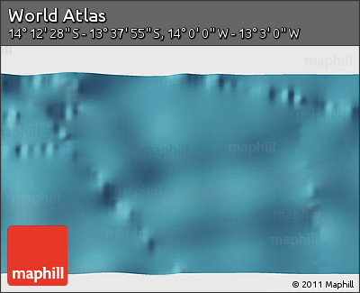 Satellite 3D Map of the Area around 13° 55' 11" S, 13° 31' 30" W