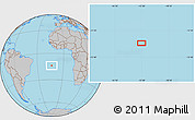 Gray Location Map of the area around 13° 55' 11" S, 13° 31' 30" W
