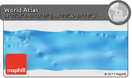 Physical Panoramic Map of the Area around 13° 55' 11" S, 13° 31' 30" W