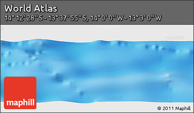 Physical Panoramic Map of the Area around 13° 55' 11" S, 13° 31' 30" W
