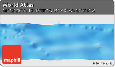 Physical Panoramic Map of the Area around 13° 55' 11" S, 13° 31' 30" W