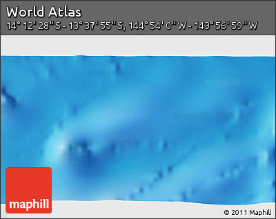 Physical 3D Map of the Area around 13° 55' 11" S, 144° 25' 30" W