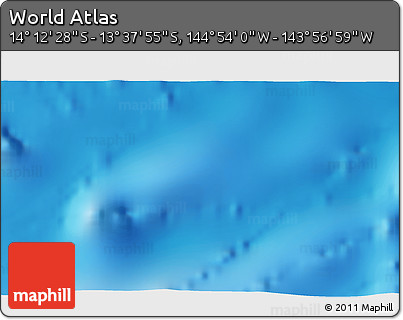 Physical 3D Map of the Area around 13° 55' 11" S, 144° 25' 30" W