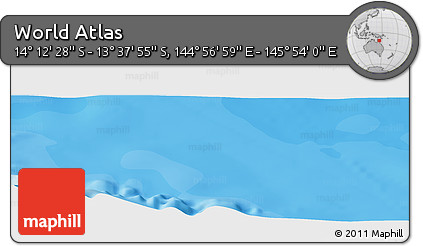 Political Panoramic Map of the Area around 13° 55' 11" S, 145° 25' 30" E