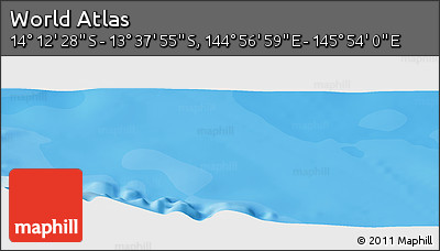 Political Panoramic Map of the Area around 13° 55' 11" S, 145° 25' 30" E